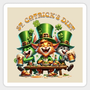 St Patricks day leprechaun cats - St. Catrick‘s diet Magnet